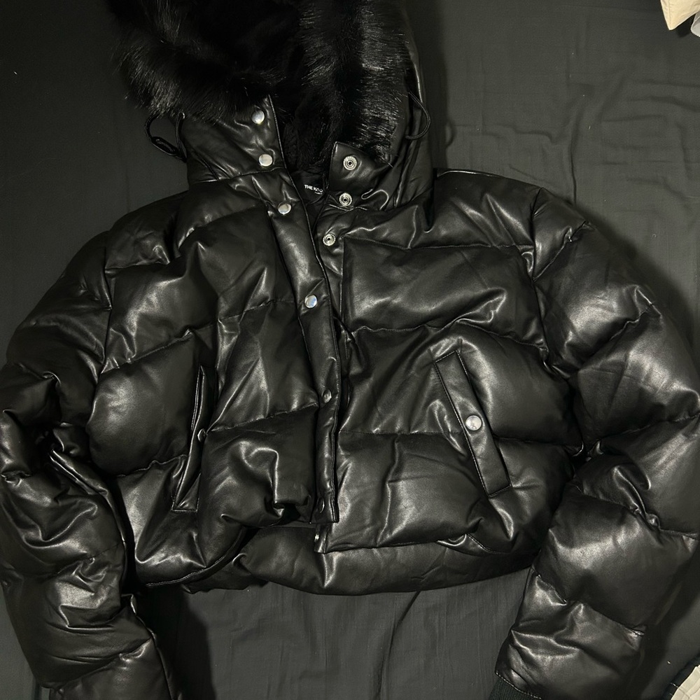 The Kooples Black Glossy Puffer Jacket